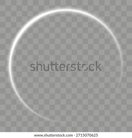 Curve light effect. Light moon eclipse glow with solar flare effect on dark space background. The energy flow tunnel. Ring background Round planet sphere with halo ring, neon shine and cosmic sparkle.