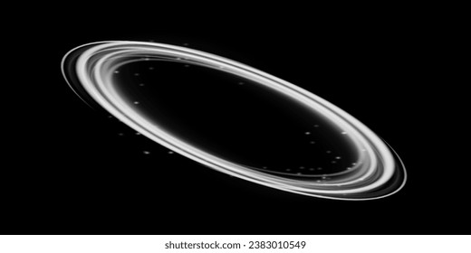 Curve light effect of motion wave. Dynamic white trail, fire path trace line, car lights, optic fiber and incandescence curve twirl. Sparkling translucent comet bokeh. Neon vector speed flying trails