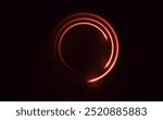 Curve light effect of red line. Twirl line curve light effect. Abstract ring background with glowing swirled background. Round frame. Red line curve light effect. Glowing red circle portal, platform.