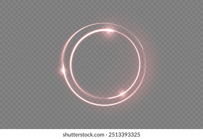 Curve light effect of red line. Twirl line curve light effect. Abstract ring background with glowing swirled background. Round frame. Red line curve light effect. Glowing red circle portal, platform.