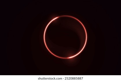 Curve light effect of red line. Twirl line curve light effect. Abstract ring background with glowing swirled background. Round frame. Red line curve light effect. Glowing red circle portal, platform.