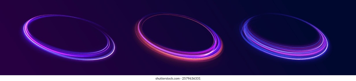 Curve light effect of silver line. Png luminous silver circle. Light silver pedistal, podium, platform, table. To center a bright flash, png, effect, wave,neon,line.