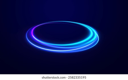 Curve light effect of silver line. Png luminous silver circle. Light silver pedistal, podium, platform, table. To center a bright flash, png, effect, wave,neon,line.