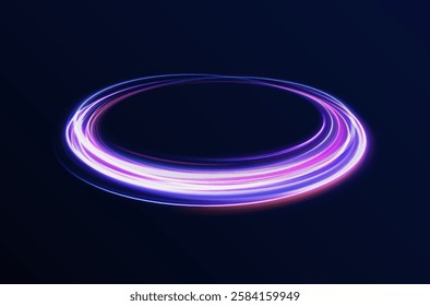 Curve light effect of silver line. Png luminous silver circle. Light silver pedistal, podium, platform, table. To center a bright flash, png, effect, wave,neon,line.