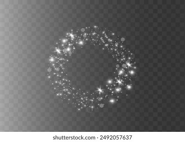 Curve light effect of white line. Light white Twirl. Abstract luxury white light vector flare semicircle and spark light effect