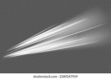 Curve light motion effects. Dynamic white line trace.