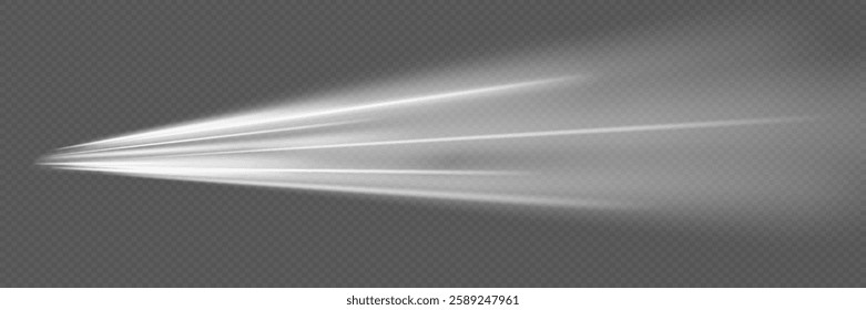Curve light motion effects. Dynamic white line trace.