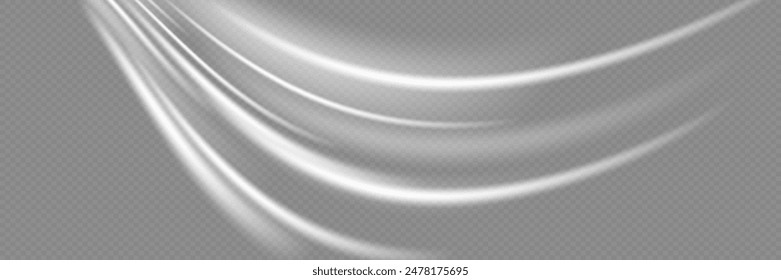 Efecto de onda de movimiento de luz de curva. Rastro blanco dinámico, efecto de movimiento.