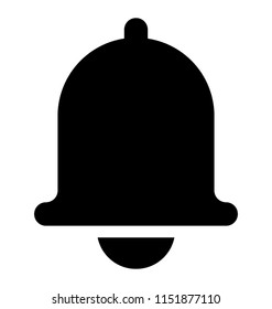 
A curve like shape with small clinking entity below, icon for bell  
