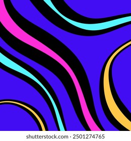 Curve line background. Abstract distortion fluid backdrop. Flat liquid wave vector design