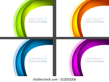 Curve line background set paper layer overlap colorful on white space for text and message design 