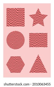 die Kurve einer Linie in geometrischer Form. ästhetischer geometrischer Hintergrund für die Wanddekoration und die Verschönerung des Raumes. rosafarbener Hintergrund