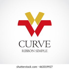 Curve of line group abstract vector and logo design or template simple business icon of company identity symbol concept