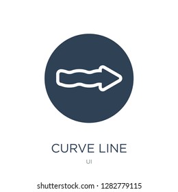 curve line icon vector on white background, curve line trendy filled icons from UI collection, curve vector illustration
