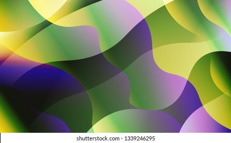 Curve Line Layer Background. For Creative Templates, Cards, Color Covers Set. Vector Illustration with Color Gradient