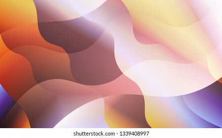 Curve Line Layer Background. For Creative Templates, Cards, Color Covers Set. Vector Illustration with Color Gradient