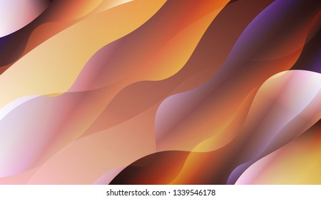 Curve Line Layer Background. For Creative Templates, Cards, Color Covers Set. Vector Illustration with Color Gradient