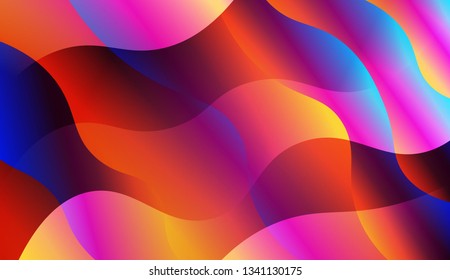 Curve Line Layer Background. For Creative Templates, Cards, Color Covers Set. Vector Illustration with Color Gradient