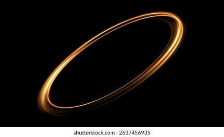 Curve line light effect. Ring background with glowing swirled background. Glowing spiral. Magic circle. Vector graphics.