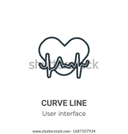 Curve line outline vector icon. Thin line black curve line icon, flat vector simple element illustration from editable user interface concept isolated stroke on white background