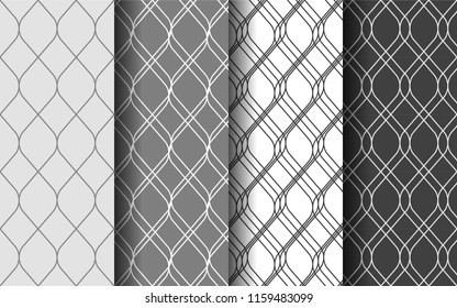 Curve line seamless pattern. Silver tone color Graphic design. EPS 10 vector.