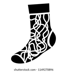 Curve line sock icon. Simple illustration of curve line sock vector icon for web design isolated on white background