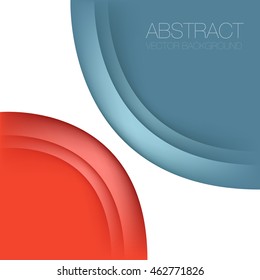 Curve line vector background and blue red element with space for text design and presentation template
