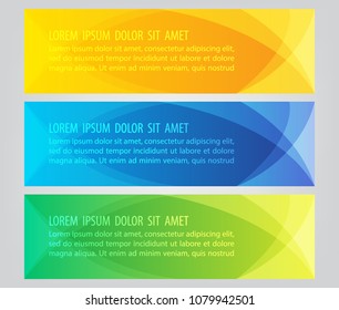 curve line web colorful banner set design