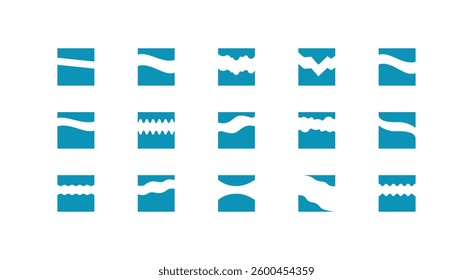 Curve line website. Curve shapes website. Set of separators shapes for website. Curve Lines, Drops, Wave and triangular dividers for Top or Bottom Page. Frame of header.