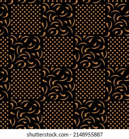 Curve Lines and Dots Vector Background Seamless pattern