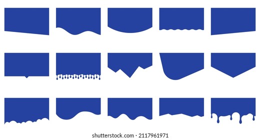 Curve Lines, Drops, Wave Collection of Abstract Design Element for Top, Bottom Page Web Site. Template of Modern Dividers Shapes for Website Pictogram Set. Isolated Vector Illustration. - Shutterstock ID 2117961971
