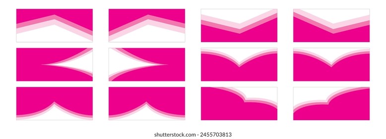 Curve Lines, Drops, Wave Collection of Abstract Design Element for Top, Bottom Page Web Site. Template of Modern Dividers Shapes for Website Pictogram Set. Isolated Vector Illustration.