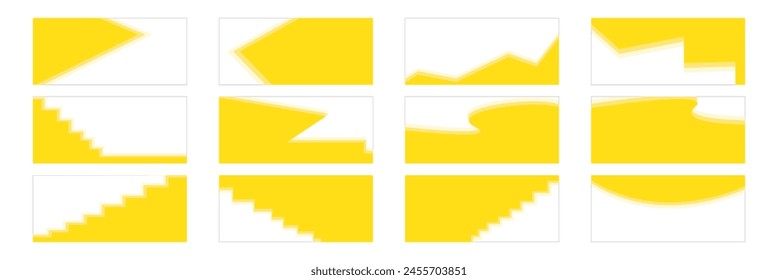 Curve Lines, Drops, Wave Collection of Abstract Design Element for Top, Bottom Page Web Site. Template of Modern Dividers Shapes for Website Pictogram Set. Isolated Vector Illustration.