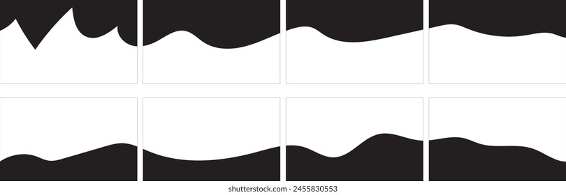 Curve Lines, Drops, Wave Collection of Abstract Design Element for Top, Bottom Page Web Site, banners design eps 10 