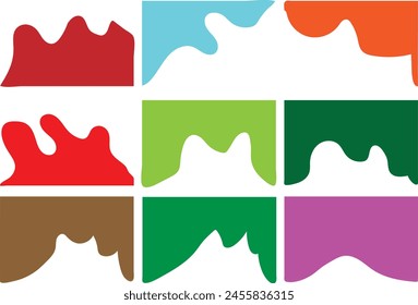 Curve Lines, Drops, Wave Collection of Abstract Design Element for Top, Bottom Page Web Site. Template of Modern Dividers Shapes for Website Pictogram Set eps 10.