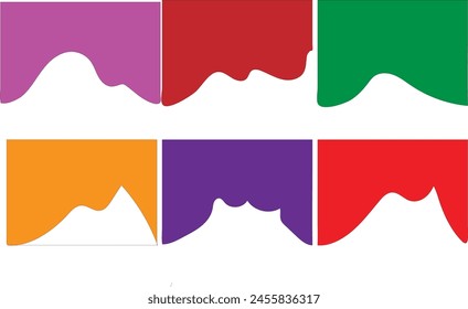 Líneas de curva, caídas, Colección de onda del elemento de diseño Abstractas para el Sitio web superior, inferior de la página. Plantilla de Formas de divisores modernos para Sitio web Pictograma Set eps 10.