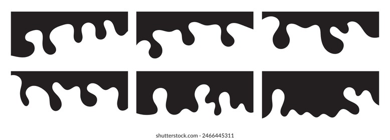 Curve Lines, Drops, Wave Collection of Abstract Design Element for Top, Bottom Page Web Site. Web border vector set. 11:11