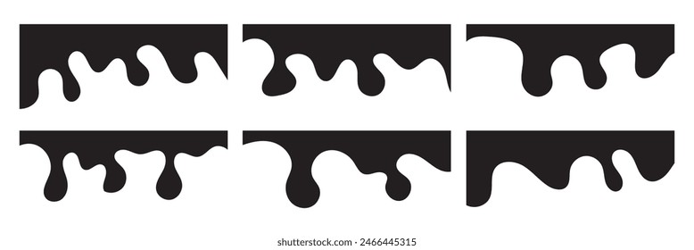 Curve Lines, Drops, Wave Collection of Abstract Design Element for Top, Bottom Page Web Site. Web border vector set. 11:11