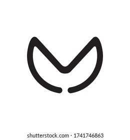 curve lines M design vector