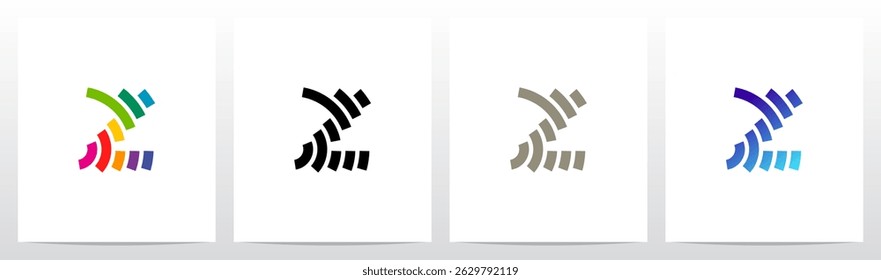 Curve Lines Outlines Stroke Letter Initial Alphabet Logo Design Z