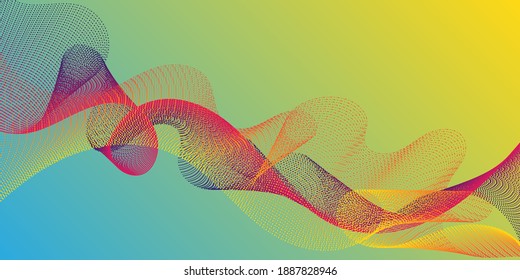 Curve lines, ribbon shapes vector abstract illustration for tech banner