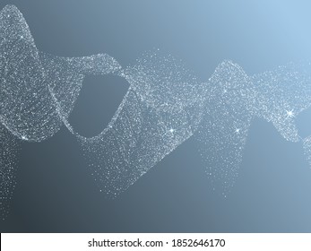 Curve lines silver glitter confetti dots sparkles scatter. Premium silver metallic stardust. Sparkling glitter border, party tinsels shimmer, holiday lights background design, festive style.