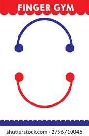 curve loop finger gym tracing activity kids kindergarten