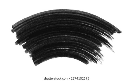 Curve marker frame. Grunge black arc banner. Watercolor circular smear. Vector illustration