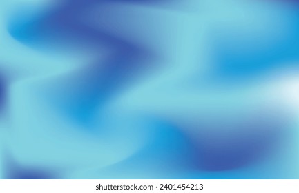 Curve Mesh gradient blur wallpaper. Calm light liquid color of wave blue sea ocean aquatic. Freeze cool winter temperature. Smooth sky vector white, blue, navy, turquoise, aqua template background.