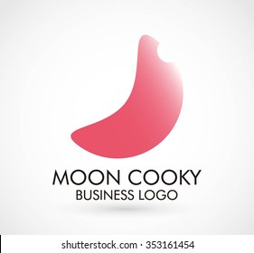 Luna curvada de bello eclipse diseño abstracto de vectores y logotipos o plantilla luz de negocio icono del concepto de identidad de la empresa
