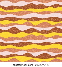 Curve multicolor wave lines vector seamless pattern. Modern horizontal stripe surges design. Curl ripple cloth print. Foam overlaying texture. Ruffle wave flow repeat swatch psychedelic print