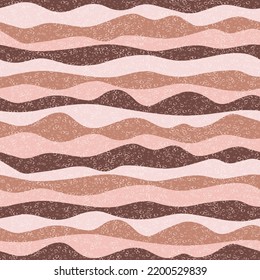 Curve multicolor wave lines vector seamless pattern. Colorful horizontal stripe lines design. Wavy ripple tissue print. Fashionable texture. Surge wave flow repeat swatch. Liquid shapes.