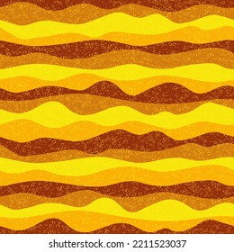 Curve multicolor wave lines vector seamless pattern. Trendy horizontal stripe lines design. Curl ripple cloth print. Foam overlaying texture. Surge wave flow repeat swatch. Funky geometry.