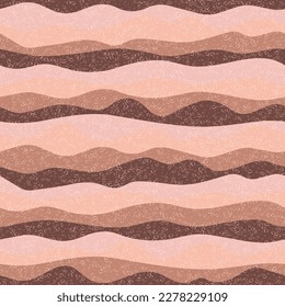 Curve multicolor wave stripes vector seamless pattern. Trendy horizontal stripe lines design. Smooth ripple textile print. Fashionable texture. Ruffle wave flow repeat swatch psychedelic print